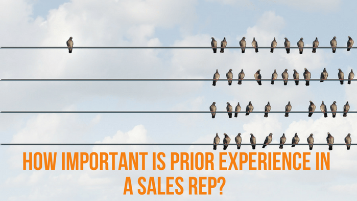 Importance of prior experience as a sales representative